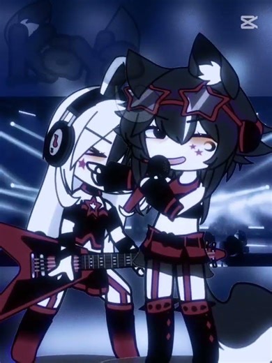 The two girls playing guitar and singing are beautiful🎸🎤 #gacha #gachaclub
