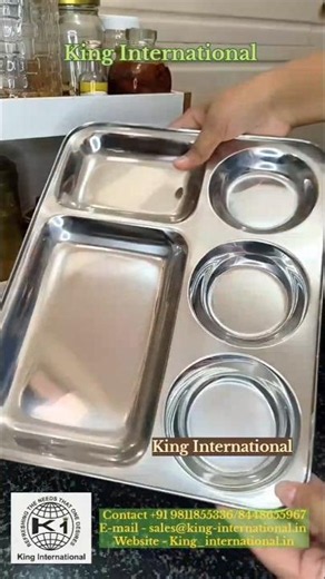 Heavy Duty 5-Section Stainless Steel Partition Plate | King International Mess Plate