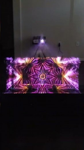 Vegas Style Projection Onto Water Vapor Mist From A Fog Machine