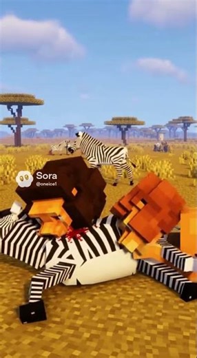 🦁 Minecraft Lions Feast on Zebra – The Wildest Savannah Hunt Ever in Minecraft!