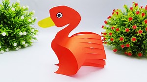 Moving paper toy ideas - Handmade easy paper craft swan making step by step - DIY and crafts #Crafts #AnimalCrafts #PaperSwan | Mr. Creator