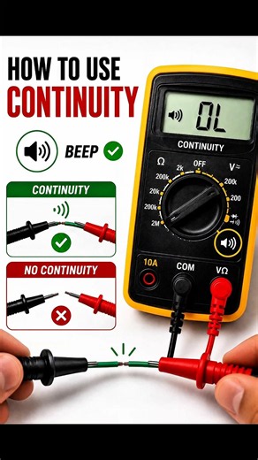 Multimeter Continuity Test ⚡ #electronic #electric #diy