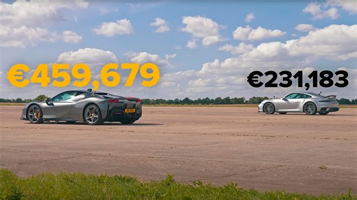 Porsche 911 Turbo S Takes on Ferrari SF90 in a Drag Racing Showdown