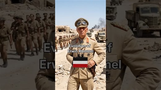 A quick evolution of one of the most famous and complex military figures of the 20th century, Erwin Rommel. This timeline spans from his early days as a cadet in Imperial Germany through the brutal trenches of the Great War, his rise as a pioneer of armored warfare, and finally his legendary campaigns in North Africa. We start in 1910 at the Royal War Academy where Rommel is seen in the traditional Prussian-style blue and green uniforms of the era, topped with the iconic Pickelhaube. As we move 