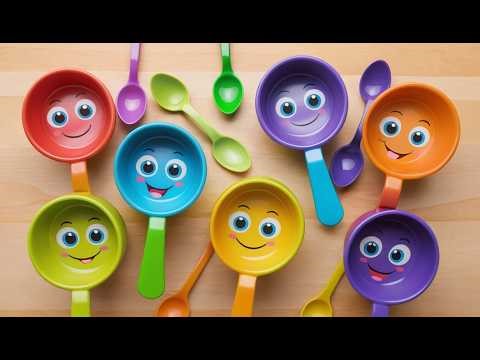 Six Little Toy Spoons Stir Stir Stir | Kitchen Songs & Cooking Rhymes for Kids