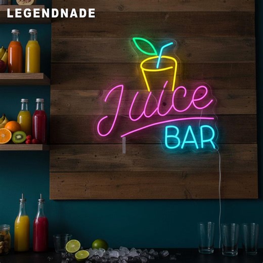Juice Bar Neon Sign, Smoothie Shop Neon Light, Drink Wall Decor, Cafe Juice Neon Sign - Etsy