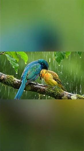 Romantic Birds in the Rain | Cute Love Moments