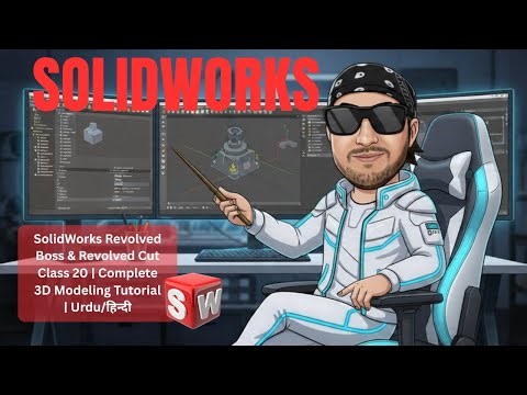 SolidWorks Revolved Boss & Revolved Cut Class 20 | Complete 3D Modeling Tutorial | Urdu Hindi