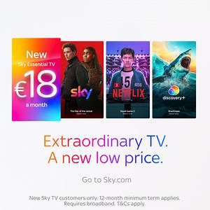 Get the highest rated, award winning shows from Sky, Netflix & Discovery all for just €18 a month. | Sky