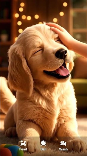 Realistic Virtual Pet Dog Simulator Mobile Game UI