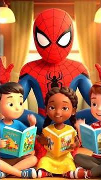 Spider Man Reads Books with Kids! 📖 Fun Learning Time! #ReadWithSpider #SmartKids #FunLearn