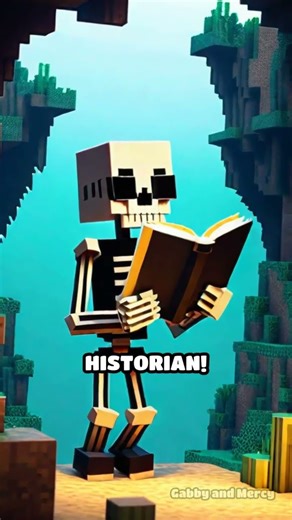 #minecraft #minecraftshorts Minecraft's Skeleton Historian: Bone Collector of Lore! 💀📜