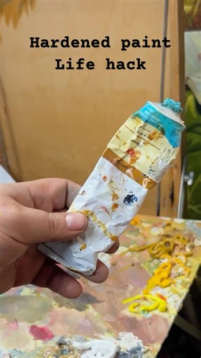 hardened paint life hack@bahromartpainter #oilpainting #art