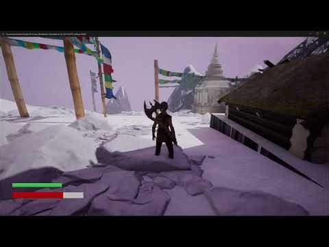 Unreal Engine 5 Gameplay Showcase: Axe Combat & Snowy Mountain Exploration