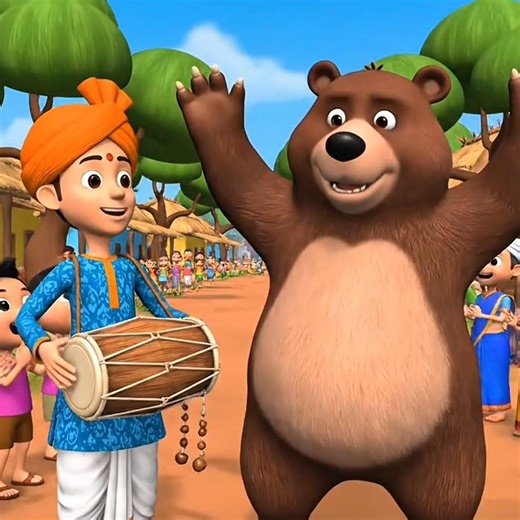 Kalu Madari Aaya 🐻🎪 | Bhallu Ne Kya Kamaal Kiya? 😱 | Hindi Kids Rhyme #nurseryrhymes #shorts