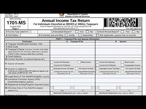 New BIR Form 1701-MS Annual ITR for Micro and Small Businesses
