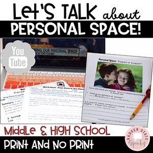 Personal Space Boundaries Activity Social Skills Middle High School Autism
