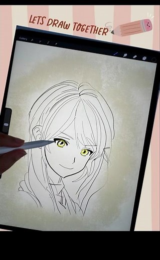 Let’s draw this easy anime girl✍🏽#procreate #drawing #anime #shorts