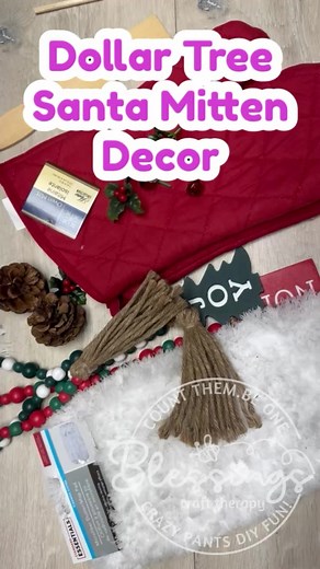 540K views · 3.9K reactions | Diy Dollar Tree Santa Mitten Door Hanger #easycrafts #dollartreecrafts #blessingscrafttherapy #dollartreediy #xmascrafts #holidaycrafts | Blessings Craft Therapy | Facebook