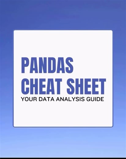 PowerBi Desktop on Instagram: "Python - Panda cheet sheet"