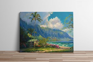 Tropical Art Print Kauai Hawaii Landscape Canvas Print for Wall Decor Oil Painting Art for Home Decoration Gift Hanalei Kauai Art - Etsy