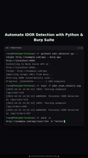 Automating Multi-Stage IDOR Detection Using Custom Python Scripts and Burp Suite API