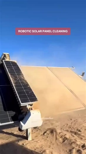 Robotic Solar Panel Cleaning #SolarTech #CleanEnergy