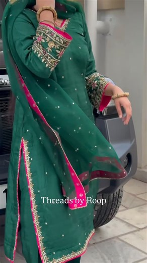 •Threads by Roop• ਥਰੈਡਜ਼ ਬਾਏ ਰੂਪ• on Instagram: "“Green dreams with a touch of magenta ✨ Hand-embroidered details that speak for themselves.”🦚💕 Outfit: @threads_by_roop •Can be customised as per your choice of color and other preferences. •DM for details. #threads_by_roop #trendingreels #punjabisuit #instagram #suitsalwar #suitstyle #instagood #pakistanifashion #punjab #reelkrofeelkro #chic #elegance #patiala #chandigarh #handembroidered #luxe #boutique"