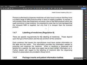 Preparing Dispensing Labels