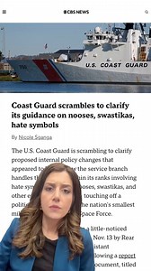 The U.S. Coast Guard scrambled to clarify proposed internal policy changes that appeared to loosen how the service branch handles the conduct within its ranks involving hate symbols including nooses, swastikas and other extremist symbols. CBS News’ Nicole Sganga explains. #US #CoastGuard #news | CBS News