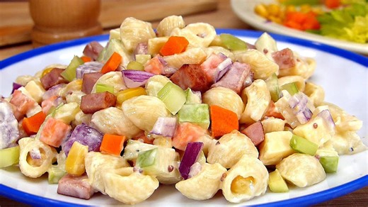 Receta de ensalada de macarrones con jamon facil y rapida que te encantara