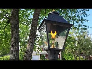 Replacing Outdoor Natural Gas Lantern on Post.
