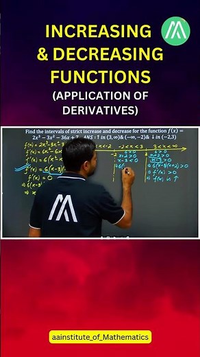 Increasing & Decreasing Functions | Application of Derivatives | Class 12 | Lecture 2