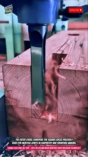Square Hole Drill Bit Tool – Cuts 25×25 mm Wood Mortises with Precision Technology
