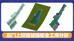 CAE模拟分析案例，AutoForm全工序；后门上铰链加强板