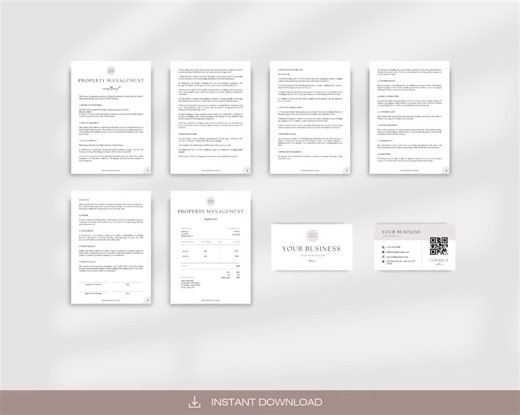 Property Management Contract, Property Management Agreement, Invoice Template, Business Card Template, Editable Rental Management Contract - Etsy