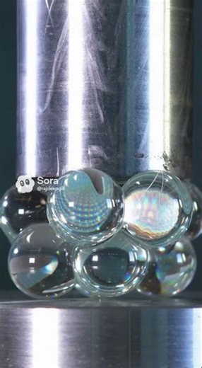 Hydraulic Press vs Fused Glass Marbles 💥🫧