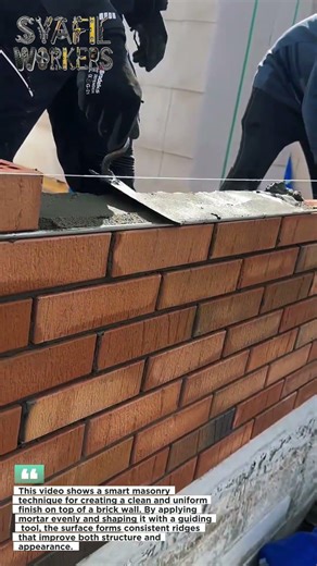 Perfect Brick Top Finish in Seconds! Masonry Trick You Must See 🔥