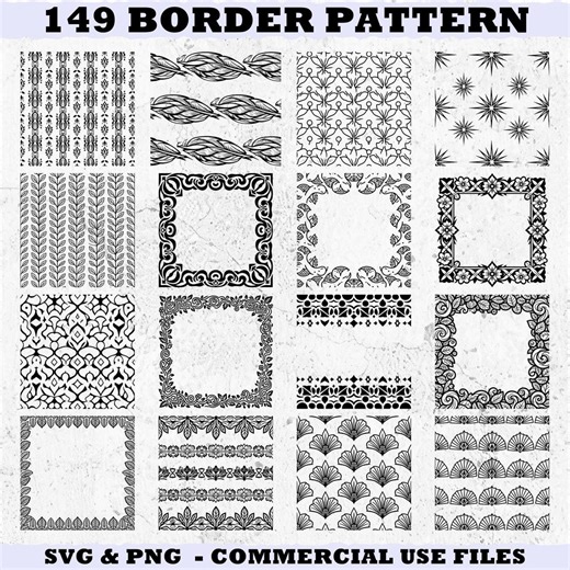 Ornate Extended Border Frames Svg & Png Bundle for Cricut and Laser Engrave Projects Instant Downloads - Etsy