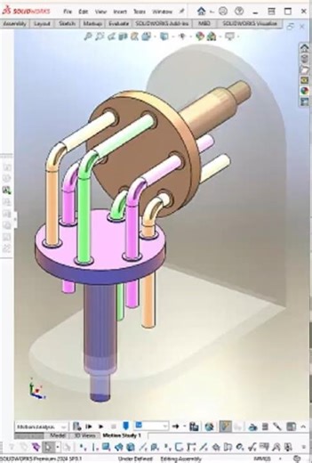 Angular Transmission Mechanism | Motion Direction Change in SolidWorks