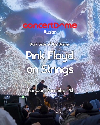Reconnect with the legendary sound of Pink Floyd in a whole new light as our acclaimed string ensemble performs classic hits inside the immersive ConcertDome. Let iconic melodies like “Comfortably Numb,” “Wish You Were Here,” and “Another Brick in the Wall” envelop you in breathtaking dome visuals and surround sound for an unforgettable evening. | ConcertDome