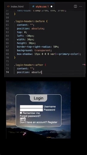 Create Amazing Login Form in HTML & CSS 😍 #shorts #coding #html #webdevelopment #css #programming