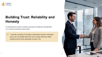 Building Trust: Reliability and honesty Lesson Grades 4-12 PPTX Slides