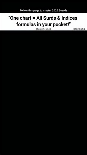 FormuHQ | CheatSheets on Instagram: "🚀 Master the power of Surds & Indices with these golden formulas! ✨ From basics like ➡️ to advanced rules of roots & exponents, this chart has it all 📚🔥 ✅ Save this for quick revision ✅ Share with your friends who need it ✅ Follow @formuhq for more math hacks & shortcuts! #maths #formulas #students #studygram #mathematics #learning #education #mathhacks #mathlover #examprep #knowledge"