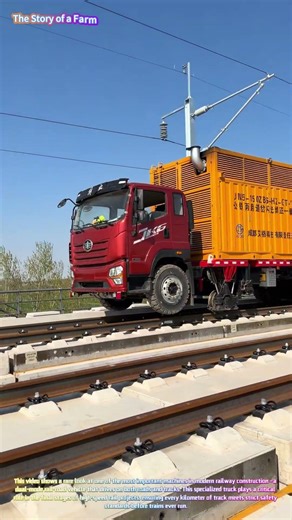 Powerful Dual-Mode Rail-Road Vehicle: Watch This Giant Machine Test High-Speed Rail Tracks! 🚛🛤️⚡