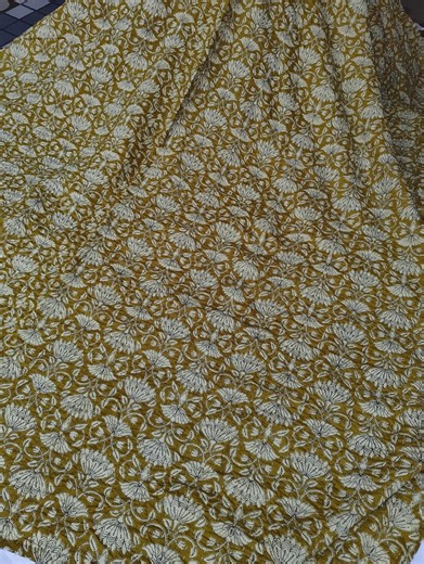 Indian Kantha Quilt Bedcover Mustered Brown Handmade Kantha Bedspreads