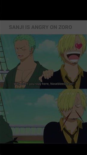 sanji is angry on zoro 🗿