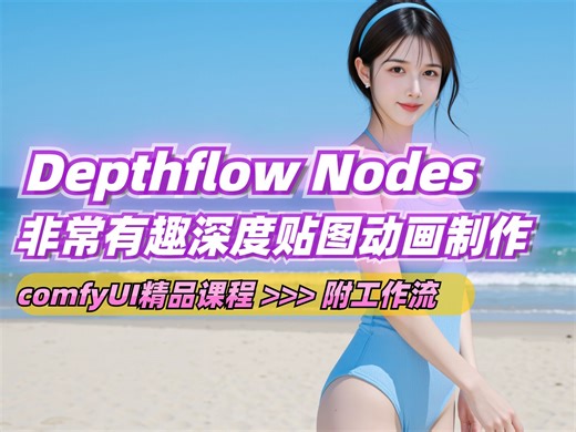 Depthflow-非常实用和有趣的深度贴图动画制作！别看标题直接看内容你就明白是什么了-comfyUI精品课程