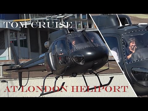 Tom Cruise lands his AS350 helicopter at London Heliport N9FJ