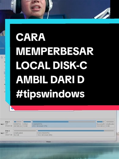Cara Memperbesar Local Disk-C dengan Mudah